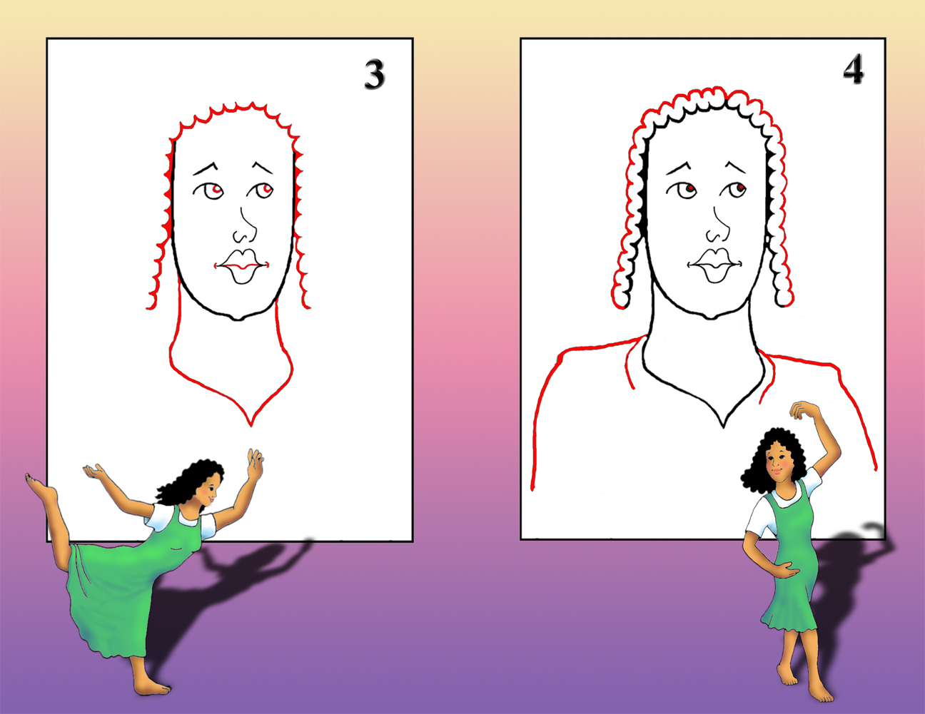 girl with braids lesson page 2